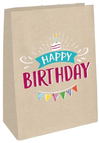 Amscan 9904396 - Papiertüten Happy Birthday, 4 Stück, Größe 14,7 x 21 cm, mit Sticker, Alles Gute zum Geburtstag, Torte, Girlande, Geschenktasche, Verpackung, Tüte, Überraschung Amscan 9904396 - Papiertüten Happy Birthday, 4 Stück, Größe 14,7 x 21 cm, mit Sticker, Alles Gute zum Geburtstag, Torte, Girlande, Geschenktasche, Verpackung, Tüte, Überraschung von amscan