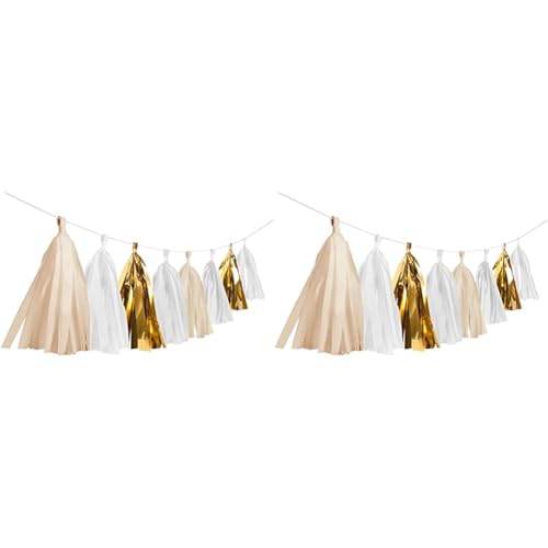 Amscan 9904616 - Fransengirlande Gold Brush, Länge 3 m, Hängedekoration, Geburtstag, Mottoparty, Karneval (Packung mit 2) von amscan