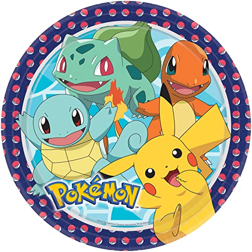 Amscan 9904820-66 - Teller Pokemon, 8 Stück, Durchmesser 23 cm, Papier, Pappteller, Party-Teller, Einweggeschirr, Kindergeburtstag Amscan 9904820-66 - Teller Pokemon, 8 Stück, Durchmesser 23 cm, Papier, Pappteller, Party-Teller, Einweggeschirr, Kindergeburtstag von amscan