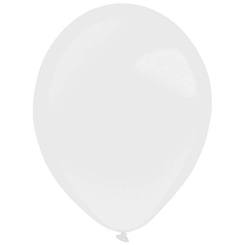 Amscan 9905419 - 50 Latexballons Decorator Standard Frosty White 35 cm / 14", Luftballon von amscan