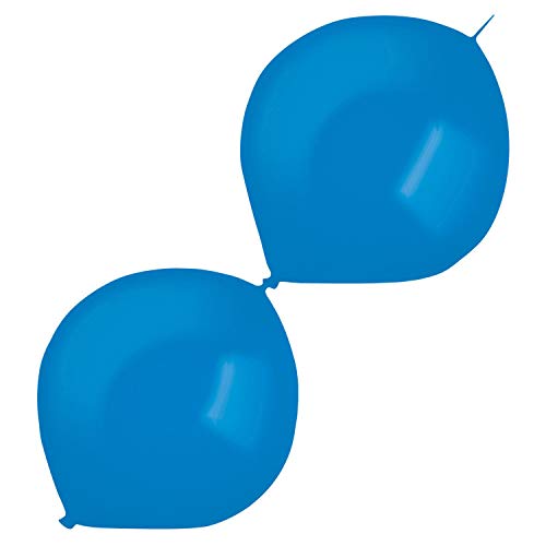 Amscan 9905666 - Latexballons Decorator Crystal E-Link, 50 Stück, blau, 30 cm / 12, Link-a-Loon, Luftballon, Girlande von amscan