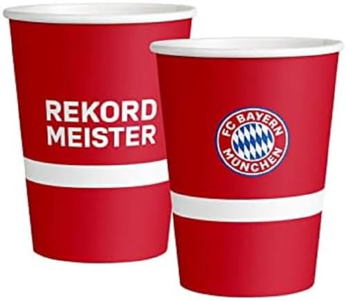 Amscan 9906507-66 - Becher FC Bayern München, 8 Stück, 250 ml, Papier, Pappbecher, Einweggeschirr, Fußball, Party, Fan, Geburtstag von amscan