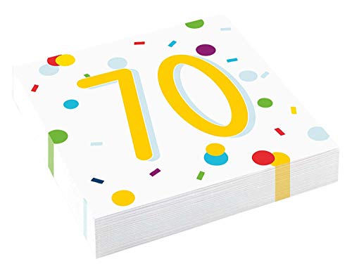 Amscan 9906880 - Servietten Konfetti 70 Birthday, 20 Stück, 33 x 33 cm, Mundtuch, Tischdekoration, Geburtstag Amscan 9906880 - Servietten Konfetti 70 Birthday, 20 Stück, 33 x 33 cm, Mundtuch, Tischdekoration, Geburtstag von amscan
