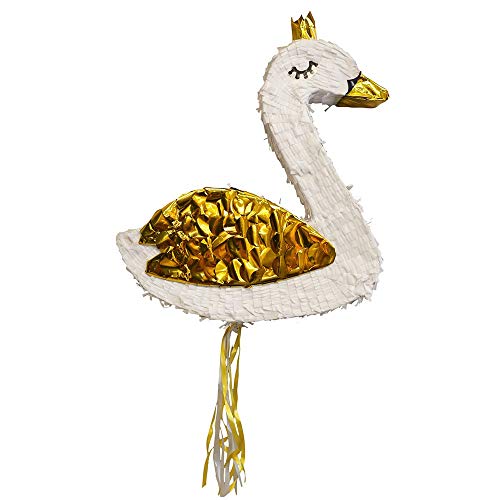 Amscan 9907509 - Pull Pinata Schwan, Größe 40 x 46 x 7 cm, befüllbar mit kleinen Geschenken oder Süßigkeiten, perfekt für Kindergeburtstag und Mottoparty, Dekoration von amscan