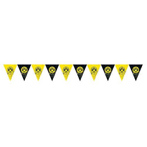 Amscan 9908535 - Wimpelkette BVB, Größe 400 x 19,5 cm, Borussia Dortmund, aus Plastik, Fahnen, Girlande, Hängedekoration, Fußball, Party, Fan, Geburtstag, Schwarz-gelb Amscan 9908535 - Wimpelkette BVB, Größe 400 x 19,5 cm, Borussia Dortmund, aus Plastik, Fahnen, Girlande, Hängedekoration, Fußball, Party, Fan, Geburtstag, Schwarz-gelb von amscan