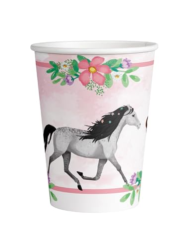 Amscan 9909875-66 - Becher Beautiful Horses, 8 Stück, Füllvolumen 250 ml, Papier, Pferde, Pappbecher, Party-Becher, Einweggeschirr, Kindergeburtstag Amscan 9909875-66 - Becher Beautiful Horses, 8 Stück, Füllvolumen 250 ml, Papier, Pferde, Pappbecher, Party-Becher, Einweggeschirr, Kindergeburtstag von amscan