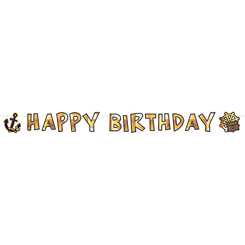 Amscan 9909915 - Happy Birthday-Girlande Pirat, Größe 180 x 15 cm, Hänge-Dekoration, Kinder-Geburtstag, Buchstabengirlande, Banner, Motto-Party Amscan 9909915 - Happy Birthday-Girlande Pirat, Größe 180 x 15 cm, Hänge-Dekoration, Kinder-Geburtstag, Buchstabengirlande, Banner, Motto-Party von amscan
