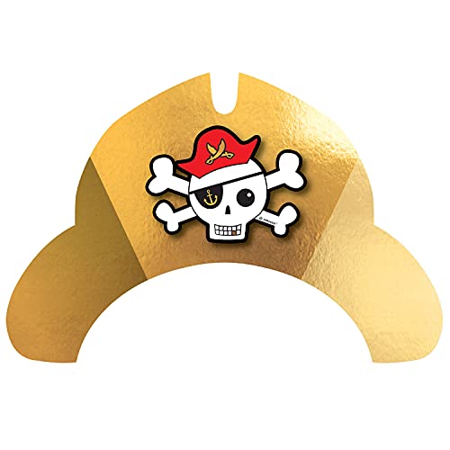 Amscan 9909924 - Party-Hüte Pirat, 8 Stück, aus Papier, Piratenhut, Tisch-Dekoration, Kinder-Geburtstag, Karneval, Motto-Party von amscan