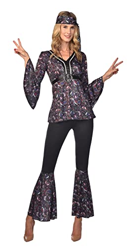 Amscan 9910786 Hippie Kostüm, Unisex Adult, braun, 42-44 von amscan