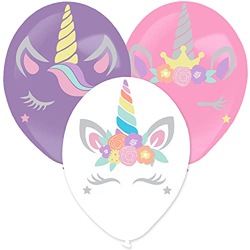 Amscan 9911768 - Latexballon-Set Einhorn, 3 Luftballons, 35,5 cm und Aufkleber zur Dekoration, Unicorn, Kinder-Geburtstag, Geschenk, Motto-Party Amscan 9911768 - Latexballon-Set Einhorn, 3 Luftballons, 35,5 cm und Aufkleber zur Dekoration, Unicorn, Kinder-Geburtstag, Geschenk, Motto-Party von amscan