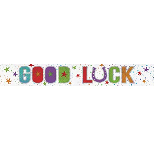amscan 9912132 Banner mit Aufschrift Good Luck, Stern, silber von amscan