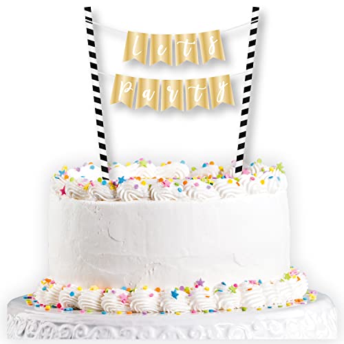 Amscan 9913751 Kuchengirlande "Let's Party", glitzernd, 25 cm von amscan