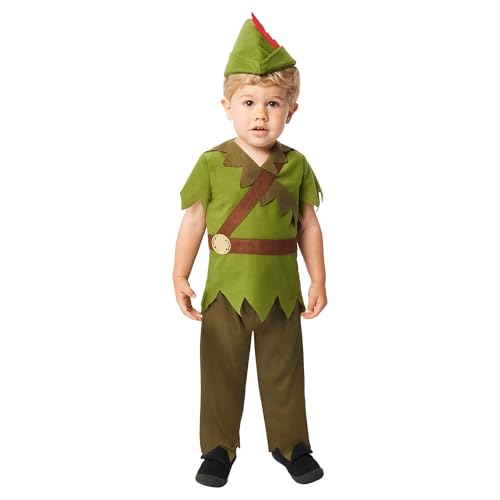 Amscan 9916794 - Boys World Book Day Peter Pan Babies Fancy Dress with Hat Age: 18-24m von amscan