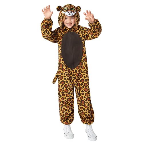 Amscan 9916841 - Unisex World Book Day Leopard Hooded Jumpsuit Kids Fancy Dress Costume Age: 8-10yrs von amscan