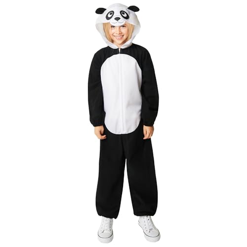 Amscan 9916851 - Unisex World Book Day Panda Hooded Jumpsuit Kids Fancy Dress Costume Age: 8-10yrs von amscan