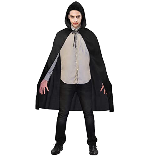 Amscan 9918093 Black Hooded Cape- Adult Halloween Karneval Fancy Dress Accessory von amscan