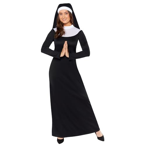 Amscan 9918329 - Women's Nun Habit & Headpiece Adults Fancy Dress Costume Size: 8-10 von amscan