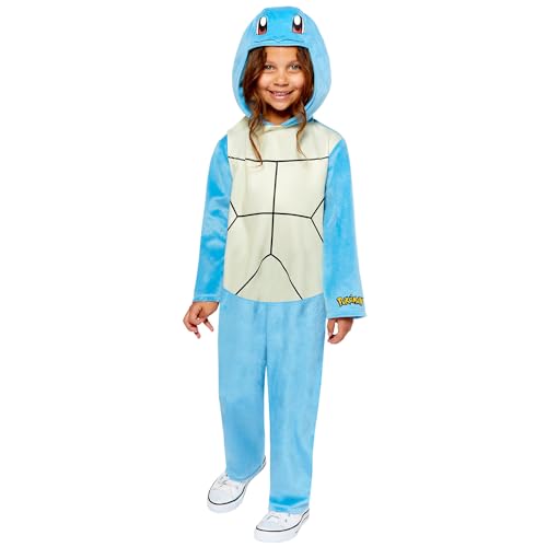 Amscan 9918502 – Offiziell lizenzierter Unisex-Overall „Pokémon Eichhörnchen“ mit Kapuze, Kostüm für Kinder, Alter: 4-6 Jahre von amscan