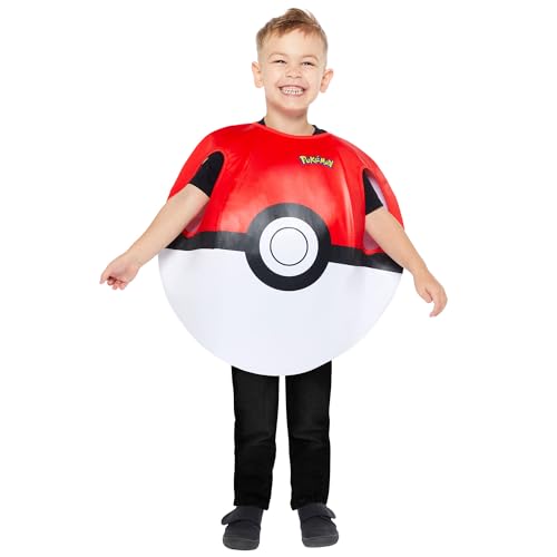 Amscan 9918521 – Unisex, offiziell lizenziertes Pokémon-Pokeball-Wappenrock, Kostüm für Kinder, Alter: 3–7 Jahre von amscan