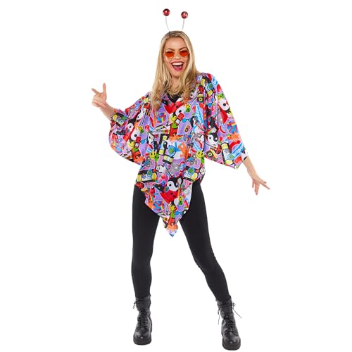 Amscan 9918542 - Unisex 1990's Retro Poncho Adults Festival Fancy Dress Costume - One Size Amscan 9918542 - Unisex 1990's Retro Poncho Adults Festival Fancy Dress Costume - One Size von amscan