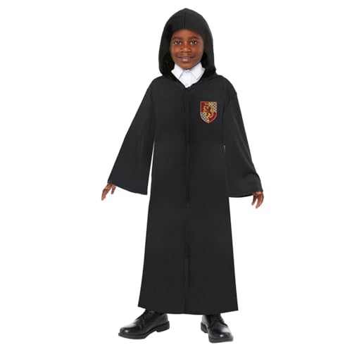 Amscan 9918715 - Unisex Officially Licensed Harry Potter Hogwarts Robe with 4x Velcro Crest Badges Kids Fancy Dress Costume Age: 6-10yrs von amscan