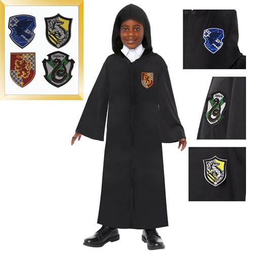Amscan 9918716 - Unisex Officially Licensed Harry Potter Hogwarts Robe with 4x Velcro Crest Badges Kids Fancy Dress Costume Age: 10-14yrs von amscan