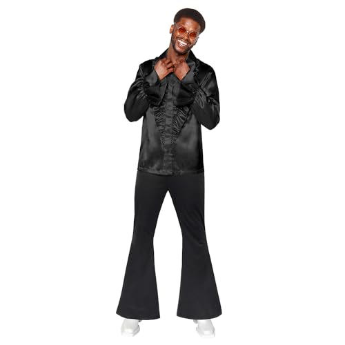 Amscan 9918984 - Men's 1970's Black Disco Flares Trousers Adults Fancy Dress Costume Size: Medium von amscan