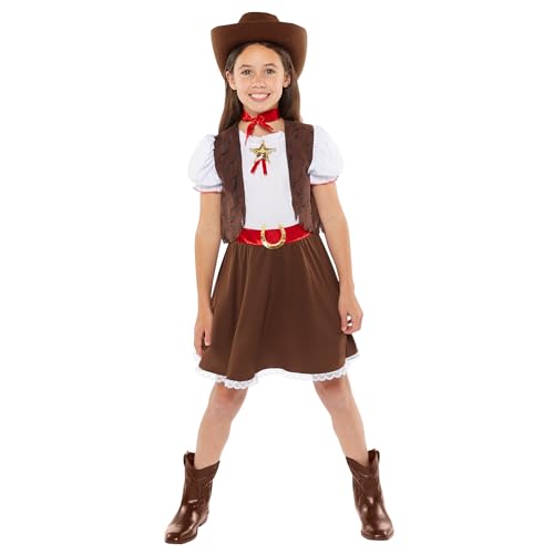 Amscan 9919006 - Girls World Book Day Western Cowgirl Kids Fancy Dress Costume Size: 8-10yrs von amscan