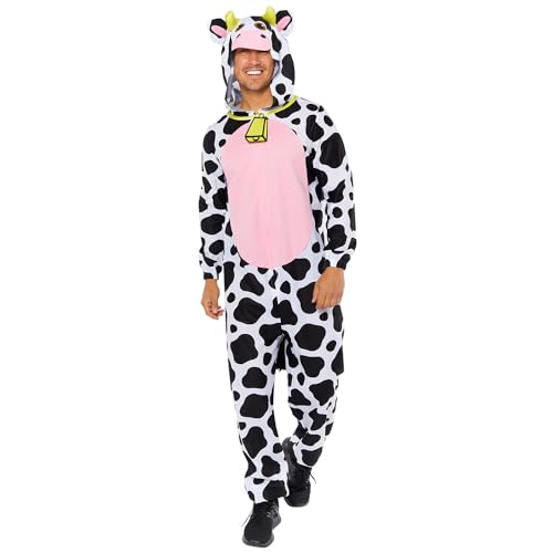 Amscan 9919016 - Unisex Plush Fleece Cow Onesie Adults Fancy Dress Costume Size: Medium Amscan 9919016 - Unisex Plush Fleece Cow Onesie Adults Fancy Dress Costume Size: Medium von amscan