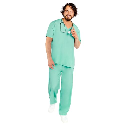 Amscan 9919039 - Unisex Doctors Scrubs Top & Trousers Adults Fancy Dress Costume Size: M/L Amscan 9919039 - Unisex Doctors Scrubs Top & Trousers Adults Fancy Dress Costume Size: M/L von amscan