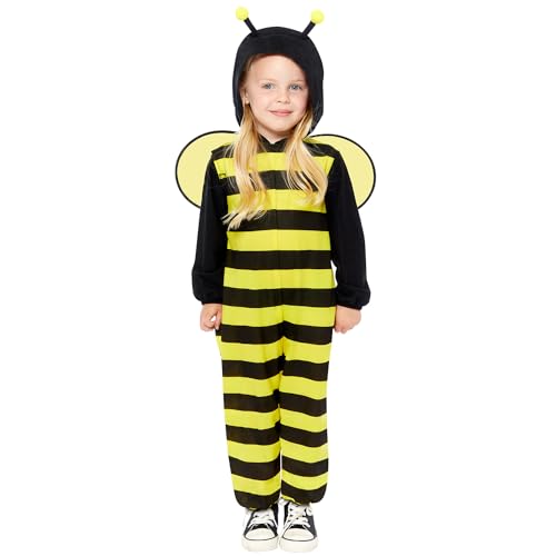Amscan 9919063 - Unisex Bee Fleece Hooded Zip-up Onesie with Wings Kids Fancy Dress Costume Age: 6-8yrs Amscan 9919063 - Unisex Bee Fleece Hooded Zip-up Onesie with Wings Kids Fancy Dress Costume Age: 6-8yrs von amscan