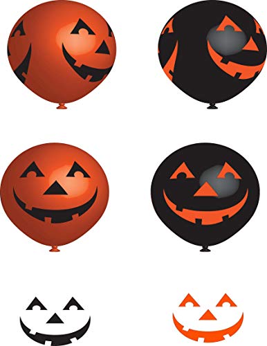 Amscan 999952 - Luftballons Smiling Pumpkin, 6 Stück, Größe 27 cm, Kürbis, Dekoration, Mottoparty, Halloween von amscan
