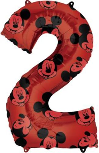 Amscan Anagram 4013201 – Disney Mickey Mouse Nummer 2 Folienballon – 66 cm, Rot/Ausflug, Einfarbig (Getaway Solids) Amscan Anagram 4013201 – Disney Mickey Mouse Nummer 2 Folienballon – 66 cm, Rot/Ausflug, Einfarbig (Getaway Solids) von amscan