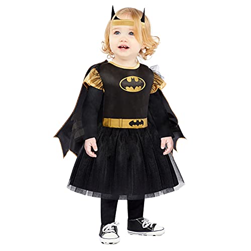 Amscan - Baby-Kostüm Batgirl, Tüll-Kleid mit Umhang, Stirnband, Super Heroes, Motto-Party, Karneval von amscan