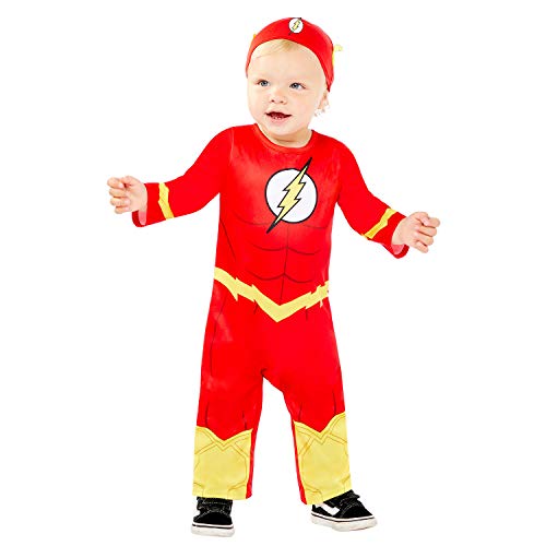 Amscan - Baby-Kostüm The Flash, Strampelanzug und Mütze, Serie, DC Super Heroes, Motto-Party, Karneval von amscan