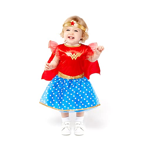 Amscan - Baby-Kostüm Wonder Woman, Kleid, Umhang, Stirnband, Superheldin, Super Heroes, Motto-Party, Karneval von amscan