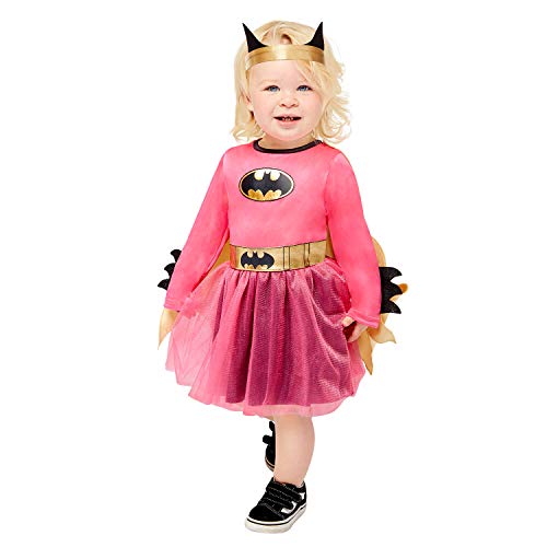 Amscan - Baby-Kostüm pinkes Batgirl, Tüll-Kleid mit Umhang, Stirnband, Super Heroes, Motto-Party, Karneval von amscan