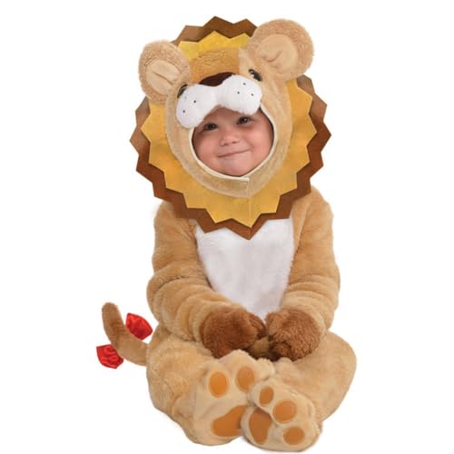 Amscan - Babykostüm kleiner Löwe, König der Tiere, Karneval, Mottoparty Beige 6-12 Monate von amscan