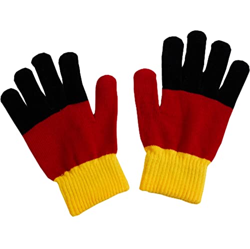Amscan Deutschland Handschuhe für WM2022 | für Hände von Erwachsenen und größeren Kindern | Dehnbar | Schwarz Rot Gold von amscan