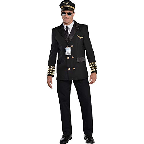Amscan Dress Up 844183-55 Captain Wingman Kostüm, Größe L, unsolide, Farbe Herren: (FR 48/50) DE 52 von amscan