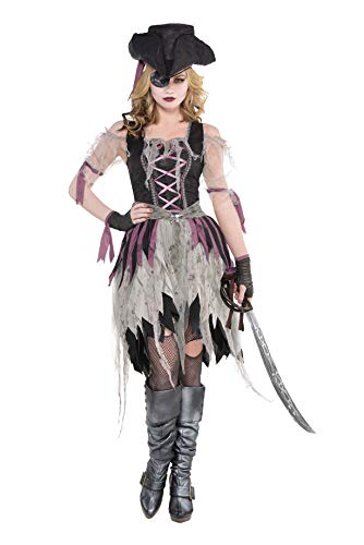 Amscan - Erwachsenenkostüm Geister Pirat, Kleid, Augenklappe, Hut, Handschuhe, Halloween, Mottoparty, Karneval von amscan