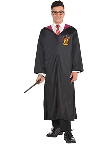 Amscan - Erwachsenenkostüm Gryffindor aus Harry Potter, Umhang und Zauberstab, Magier, Zauberer, Schuluniform von amscan