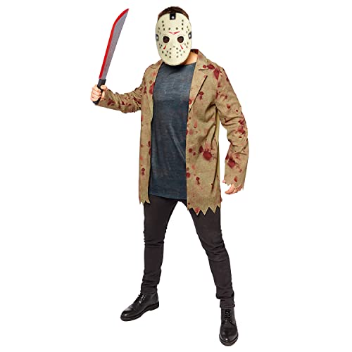 Amscan - Erwachsenenkostüm Jason, Jacke mit Shirteinsatz und Maske, Serien-Killer, Halloween von amscan