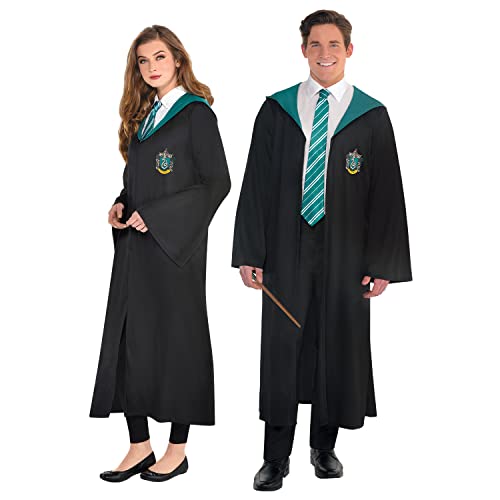 Amscan - Erwachsenenkostüm Slytherin Quidditch Robe aus Harry Potter, Gewand und Zauberstab, Magier, Zauberer, Schuluniform von amscan