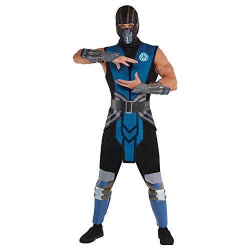 Amscan - Erwachsenenkostüm Sub Zero aus Mortal Kombat, Overall, Gürtel, Handgelenkschützer, Armstulpen, Kopfbedeckung, Maske, Motto-Party, Karneval Amscan - Erwachsenenkostüm Sub Zero aus Mortal Kombat, Overall, Gürtel, Handgelenkschützer, Armstulpen, Kopfbedeckung, Maske, Motto-Party, Karneval von amscan