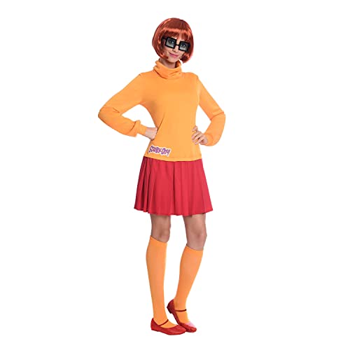 Amscan - Erwachsenenkostüm Velma aus Scooby Doo, Kleid mit Faltenrock, Brille, Perücke, Socken, Serie, Motto-Party, Karneval Amscan - Erwachsenenkostüm Velma aus Scooby Doo, Kleid mit Faltenrock, Brille, Perücke, Socken, Serie, Motto-Party, Karneval von amscan