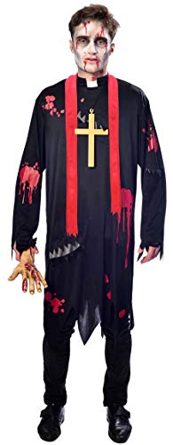 Amscan - Erwachsenenkostüm Zombie Priester, Robe, Schal, Kreuzkette, Monster, Geistlicher, Mottoparty, Karneval, Halloween von amscan