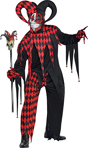 Amscan International Herren Halloween Krazed Schwarz-Clown Jester Red & Fancy Dress Party Kostüm von amscan