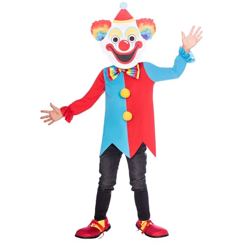 Amscan - Kinderkostüm Clown, Langarmshirt, Kopfbedeckung, Spaßmacher, Mottoparty, Karneval, Halloween von amscan