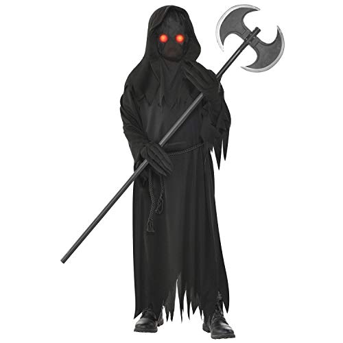 Amscan - Kinderkostüm Grim Reaper, Robe, Gürtel, Maske mit LED-Augen, Handschuhe, Sensenmann, Dämon, Mottoparty, Karneval, Halloween von amscan